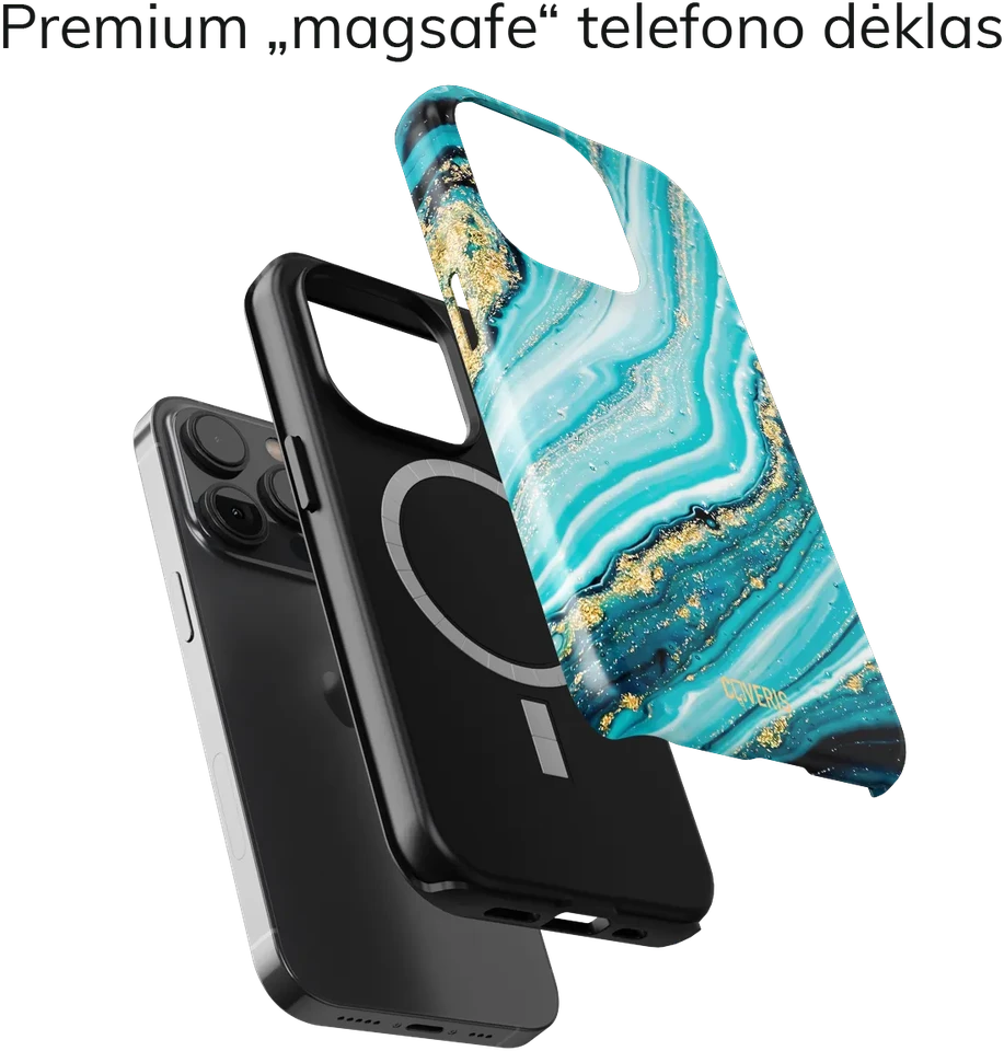 Coveris Telefono dėklas Magsafe "Ocean Marble" iPhone 12-17, Samsung S22-26, Google Pixel 10/Pro/ProXL modeliams