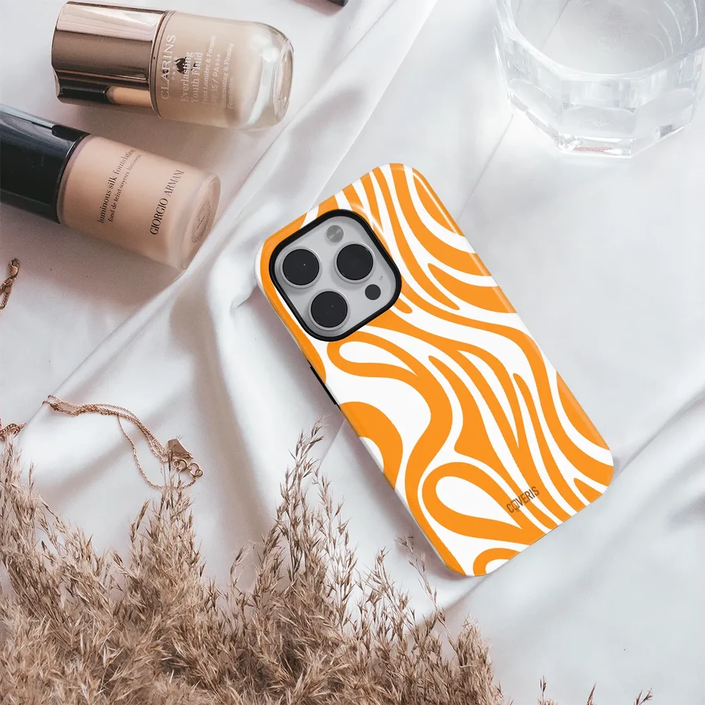 Coveris Telefono dėklas Magsafe "Orangewaves" iPhone 12-17, Samsung S22-26, Google Pixel 10/Pro/ProXL modeliams