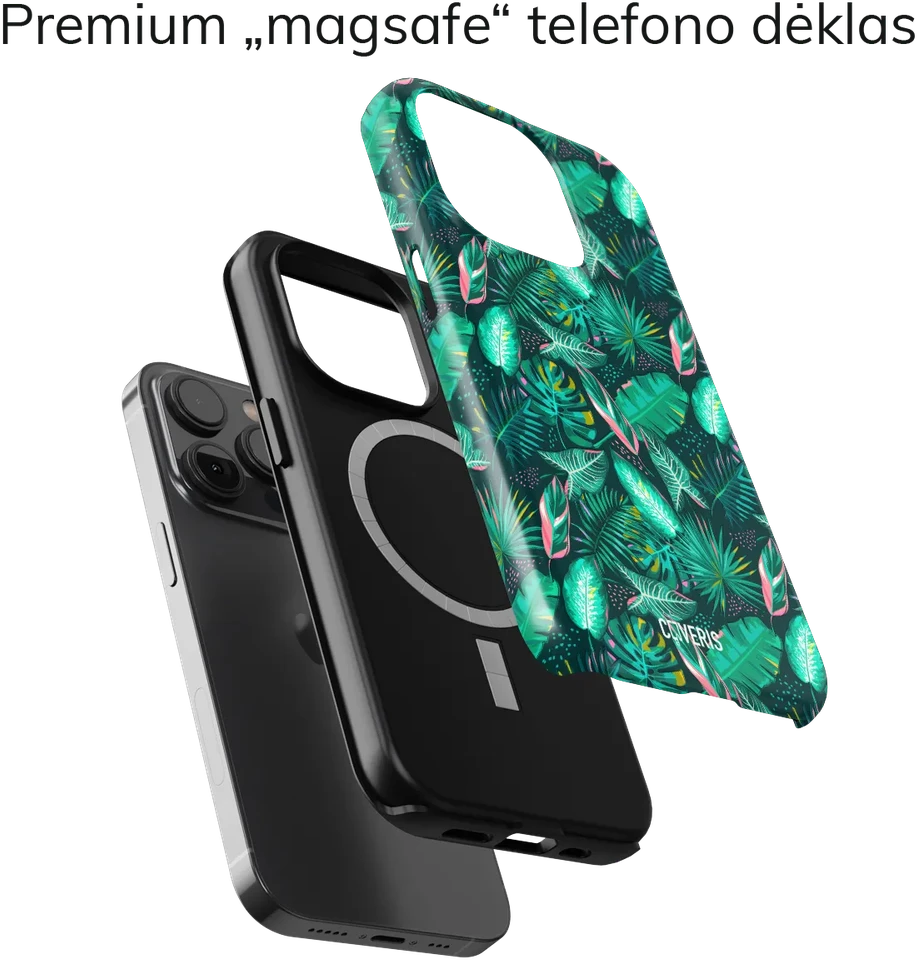 Coveris Telefono dėklas Magsafe "Palms" iPhone 12-17, Samsung S22-26, Google Pixel 10/Pro/ProXL modeliams