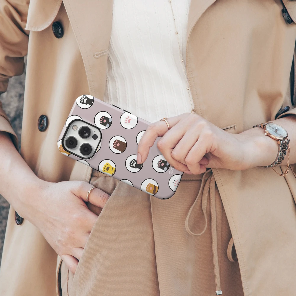 Coveris Telefono dėklas Magsafe "Paws" iPhone 12-17, Samsung S22-26, Google Pixel 10/Pro/ProXL modeliams