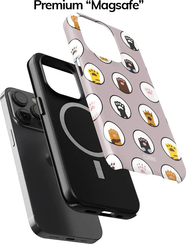 Coveris Telefono dėklas Magsafe "Paws" iPhone 12-17, Samsung S22-26, Google Pixel 10/Pro/ProXL modeliams