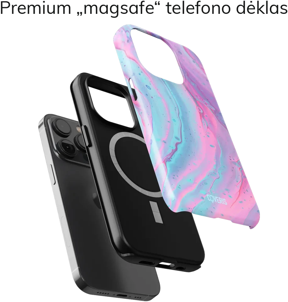 Coveris Telefono dėklas Magsafe "Rainbow Drop" iPhone 12-17, Samsung S22-26, Google Pixel 10/Pro/ProXL modeliams