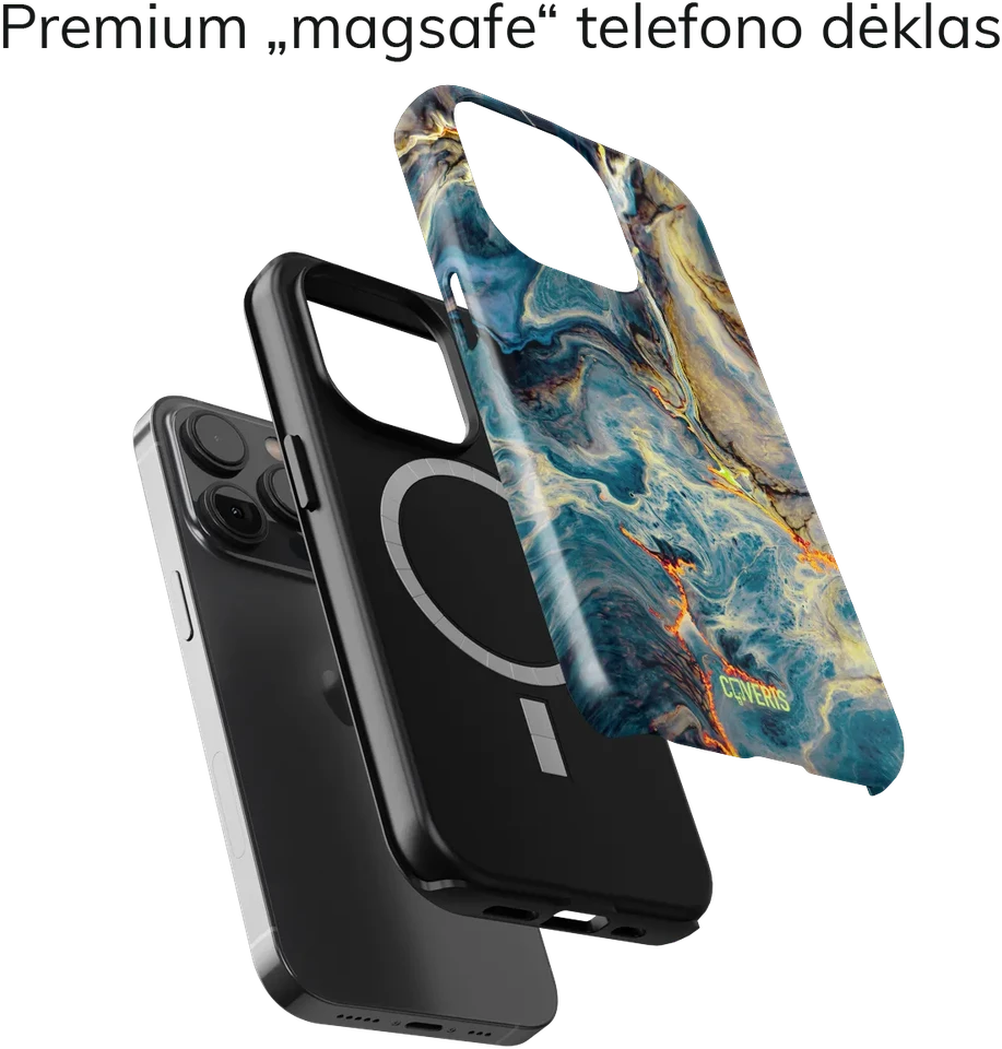 Coveris Telefono dėklas Magsafe "Reborn" iPhone 12-17, Samsung S22-26, Google Pixel 10/Pro/ProXL modeliams