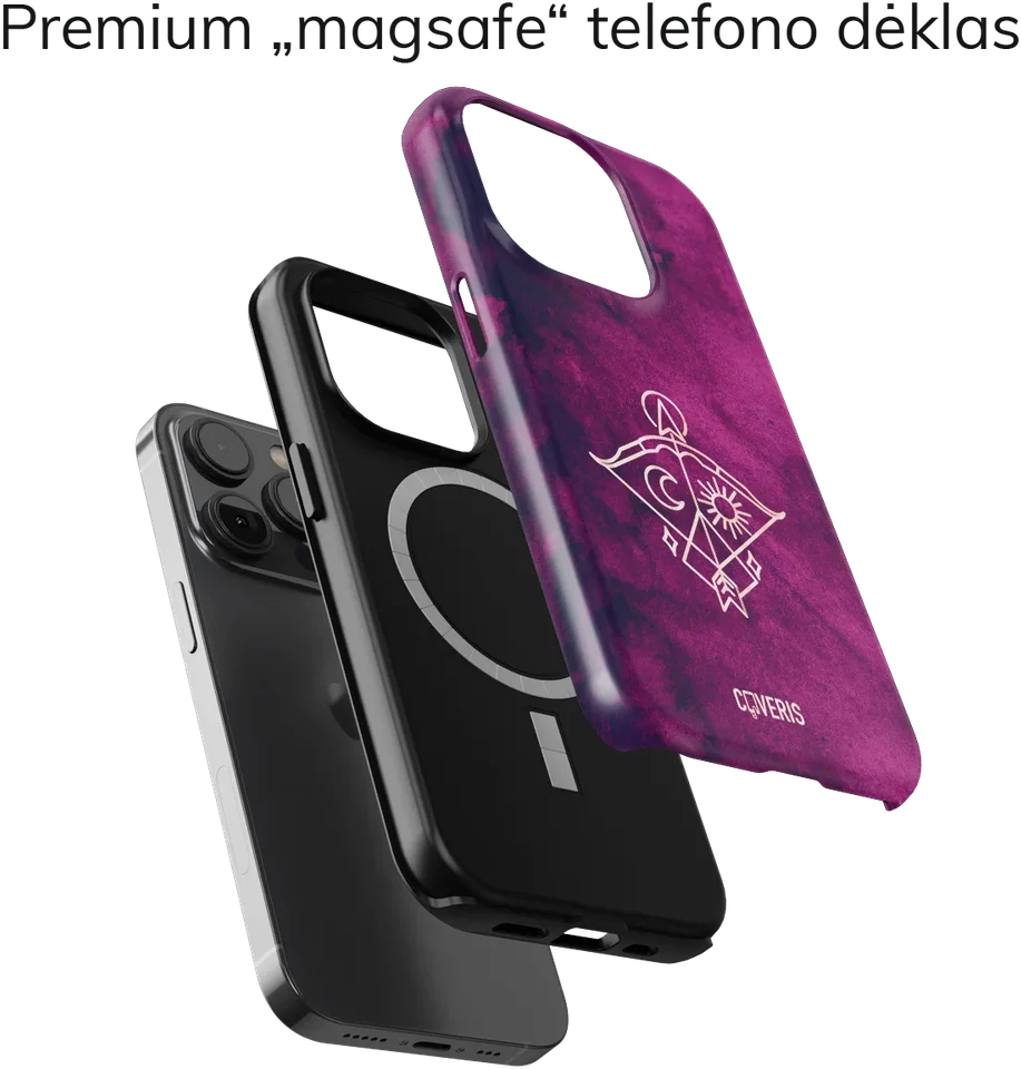 Coveris Telefono dėklas Magsafe "Sagittarius" iPhone 12-17, Samsung S22-26, Google Pixel 10/Pro/ProXL modeliams