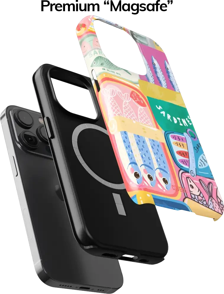 Coveris Telefono dėklas Magsafe "Sardines" iPhone 12-17, Samsung S22-26, Google Pixel 10/Pro/ProXL modeliams