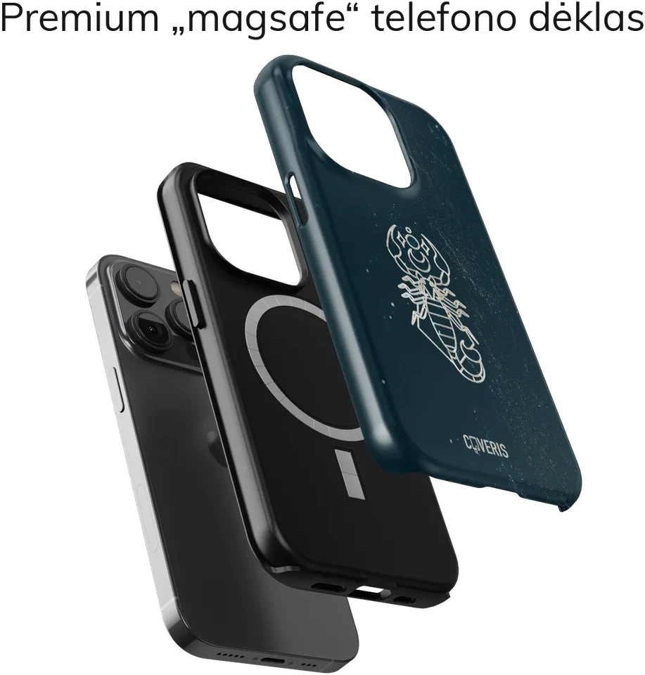 Coveris Telefono dėklas Magsafe "Scorpius" iPhone 12-17, Samsung S22-26, Google Pixel 10/Pro/ProXL modeliams