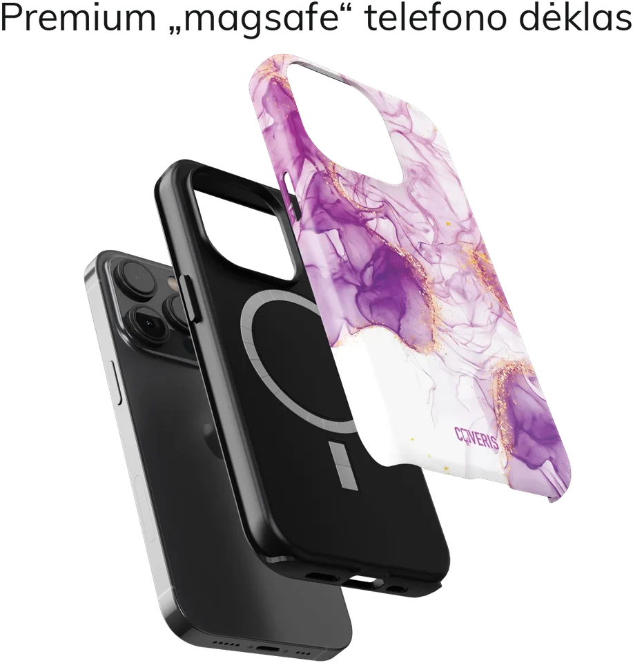 Coveris Telefono dėklas Magsafe "Silk" iPhone 12-17, Samsung S22-26, Google Pixel 10/Pro/ProXL modeliams