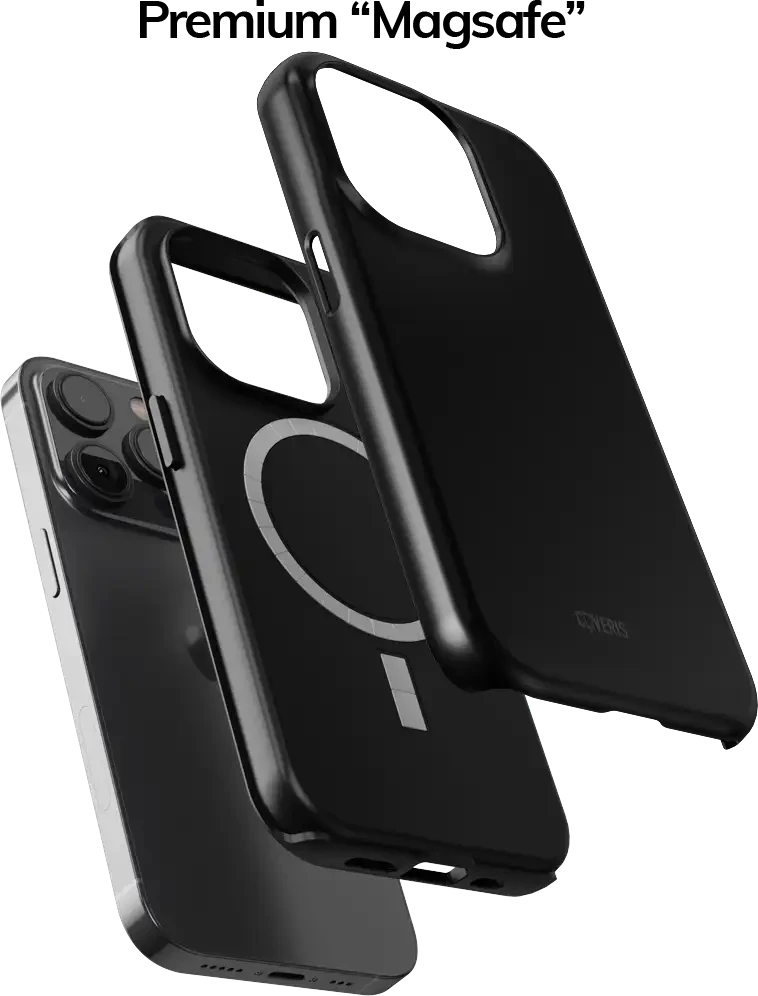 Coveris Telefono dėklas Magsafe "Simple juodas" iPhone 12-17, Samsung S22-26, Google Pixel 10/Pro/ProXL modeliams