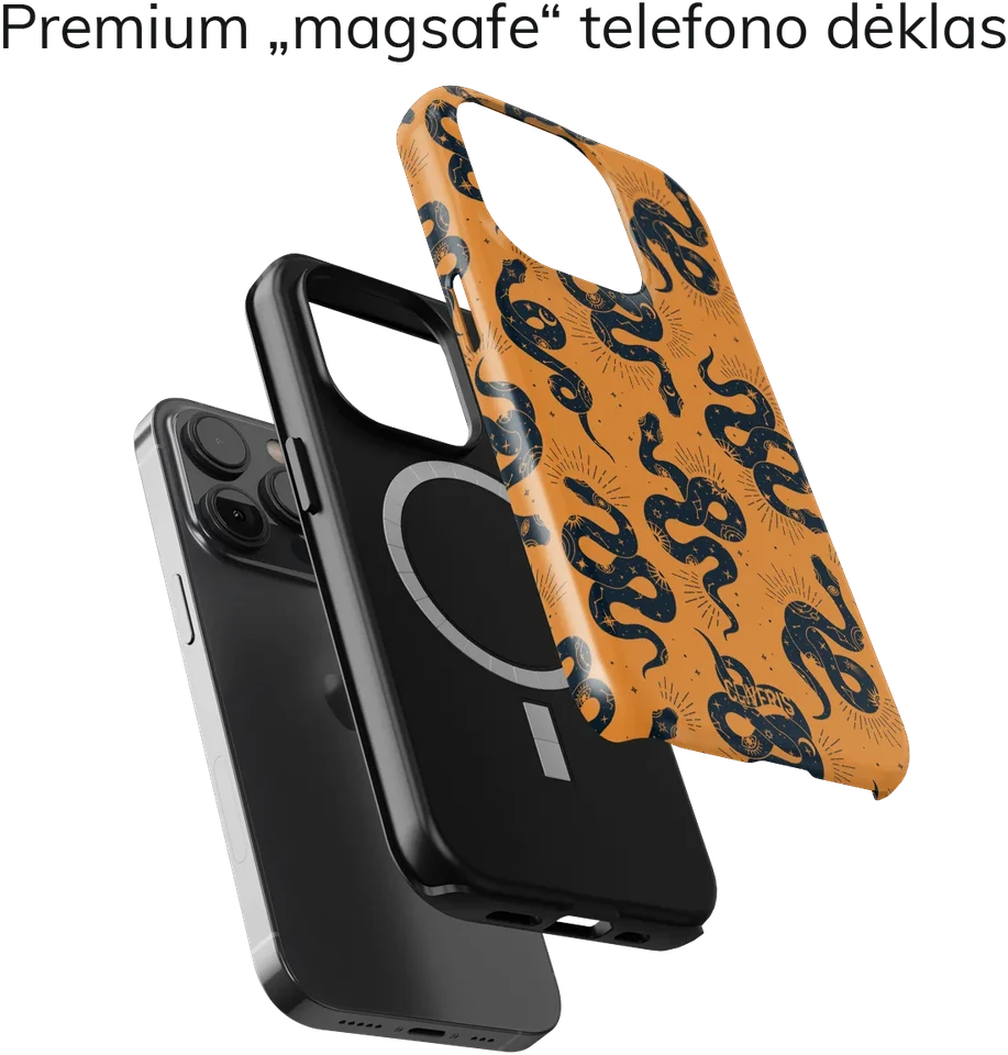 Coveris Telefono dėklas Magsafe "Snake" iPhone 12-17, Samsung S22-26, Google Pixel 10/Pro/ProXL modeliams