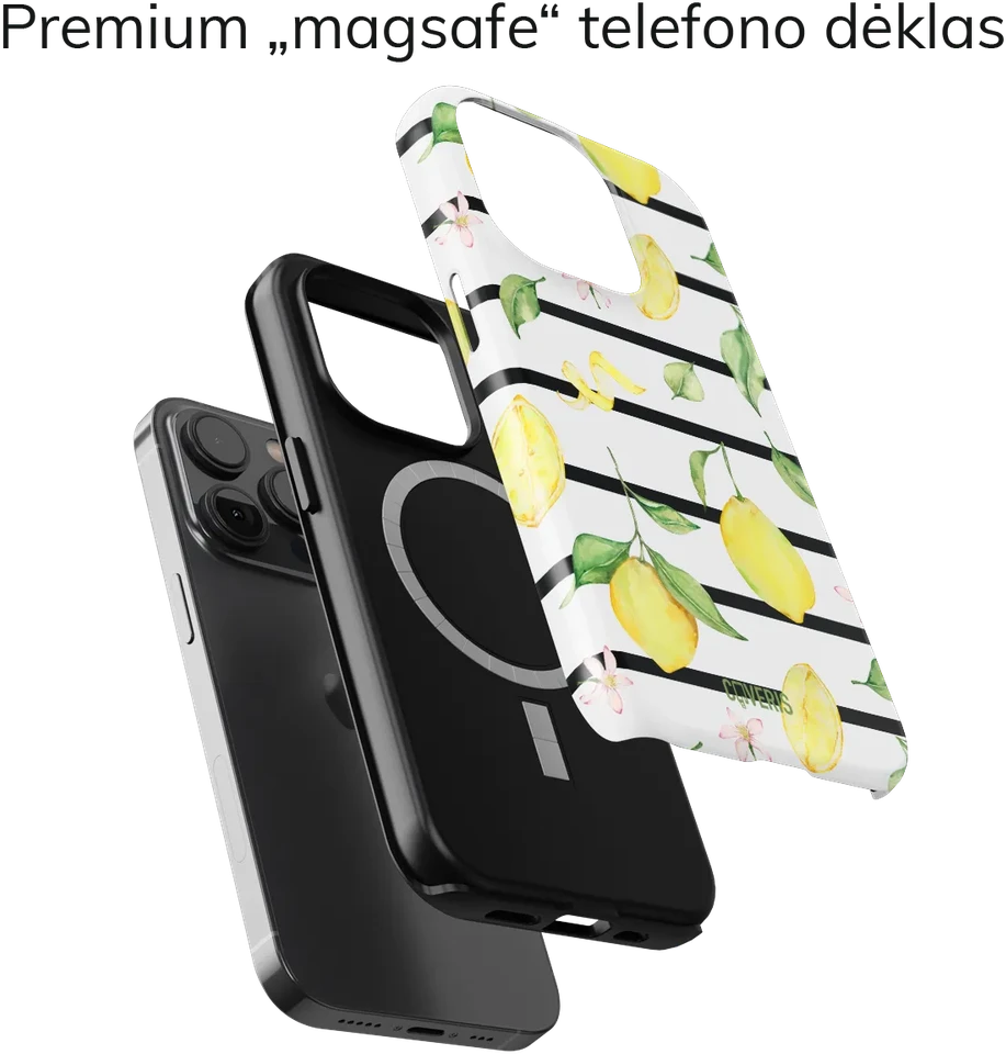 Coveris Telefono dėklas Magsafe "Squeeze The Day" iPhone 12-17, Samsung S22-26, Google Pixel 10/Pro/ProXL modeliams
