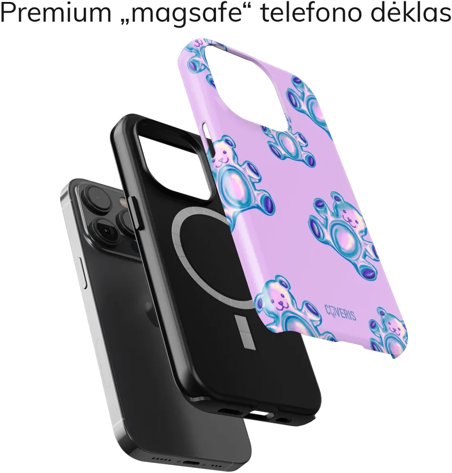 Coveris Telefono dėklas Magsafe "Teddies" iPhone 12-17, Samsung S22-26, Google Pixel 10/Pro/ProXL modeliams