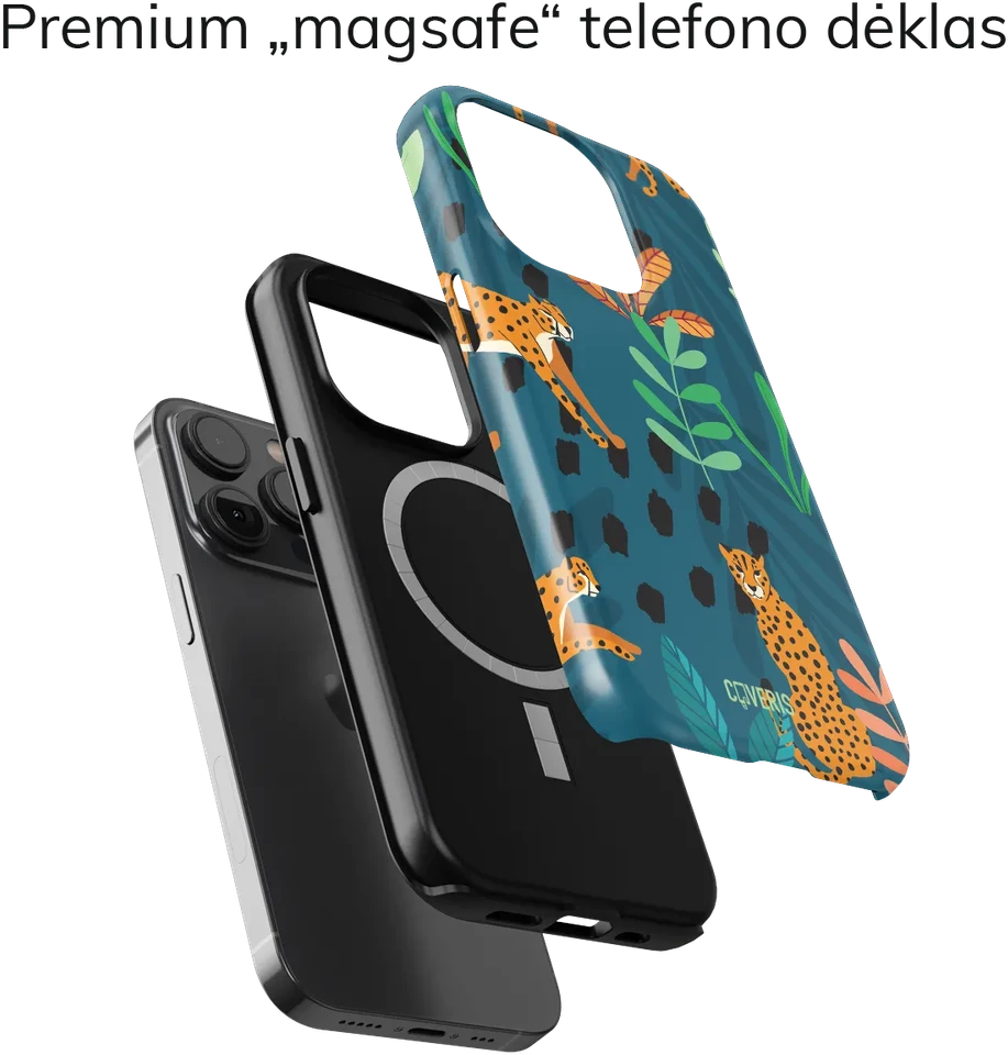 Coveris Telefono dėklas Magsafe "Tiger3" iPhone 12-17, Samsung S22-26, Google Pixel 10/Pro/ProXL modeliams