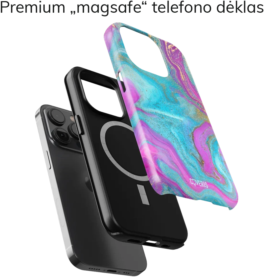 Coveris Telefono dėklas Magsafe "Wave" iPhone 12-17, Samsung S22-26, Google Pixel 10/Pro/ProXL modeliams