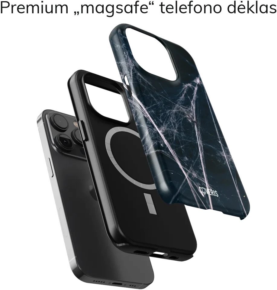 Coveris Telefono dėklas Magsafe "Web" iPhone 12-17, Samsung S22-26, Google Pixel 10/Pro/ProXL modeliams