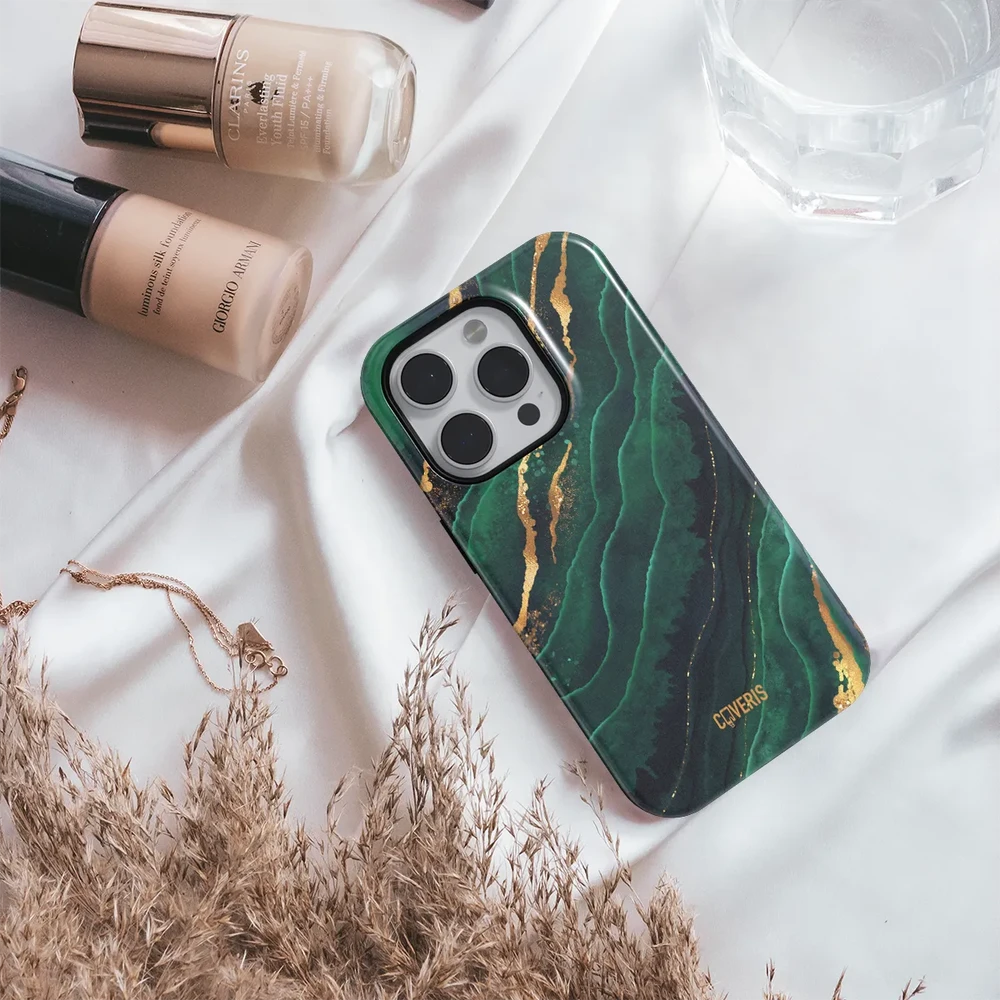 Coveris Telefono dėklas Magsafe "Žalias Marble" iPhone 12-17, Samsung S22-26, Google Pixel 10/Pro/ProXL modeliams