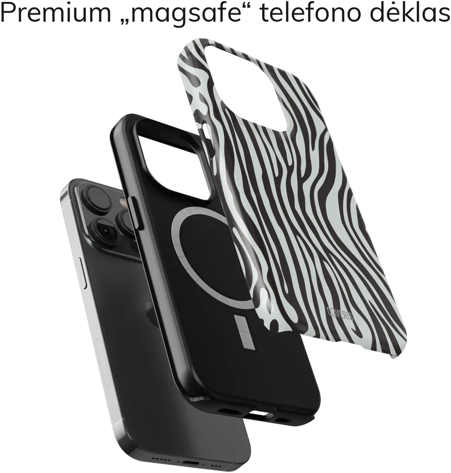 Coveris Telefono dėklas Magsafe "Zebration" iPhone 12-17, Samsung S22-26, Google Pixel 10/Pro/ProXL modeliams