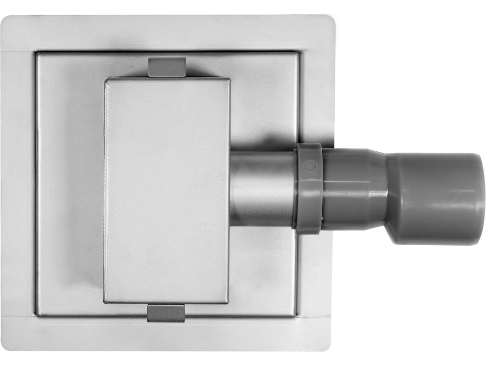Fala Linijinis Quad drenažas 150x150 mm, nerūdijantis plienas, dušui, šlifuoto plieno grotelės, šlapio ir sauso drenažas