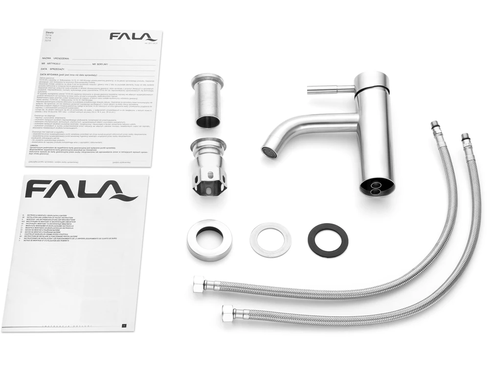 Fala Nerūdijančio plieno vonios maišytuvas, vienos svirties, inox spalvos, 17.5 cm aukščio, vonios praustuvei