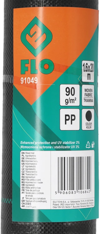 FLO AGROTEX AUDINIS Juodas 1,6 X 20 SVORIS 90G/M2