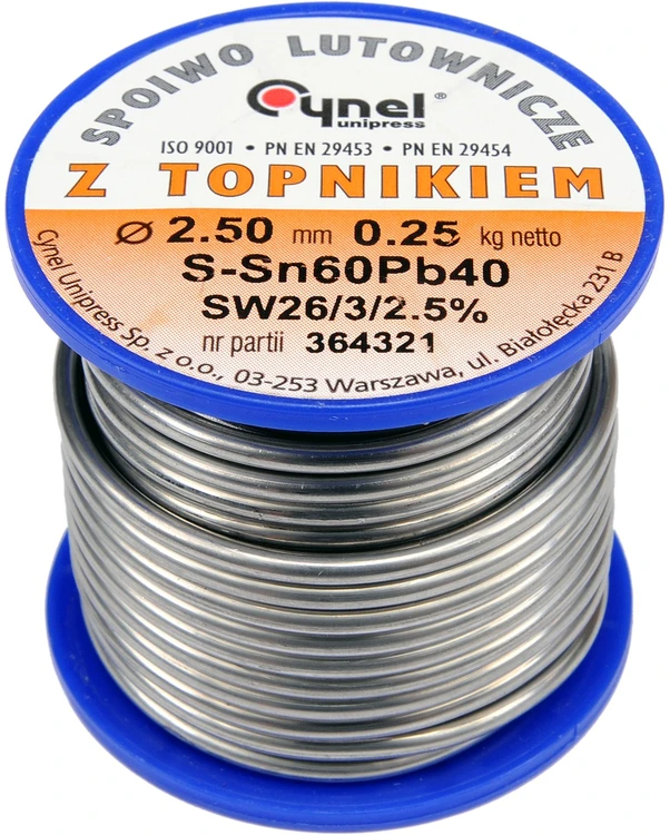 Toya Sa Poland Lydmetalio viela Ø 2,50mm. 250g su fliusu (76823)