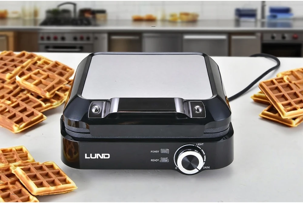 Vaflinė Lund Toya Sa Poland Vaflių keptuvė su didelėmis plokštelėmis | 1500 W | 4 vafliams (68015)