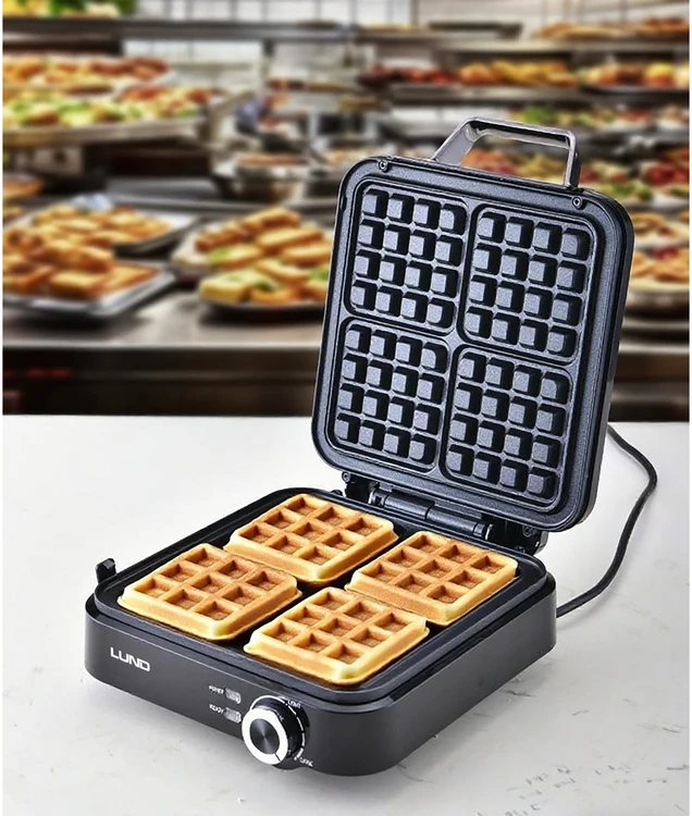 Vaflinė Lund Toya Sa Poland Vaflių keptuvė su didelėmis plokštelėmis | 1500 W | 4 vafliams (68015)