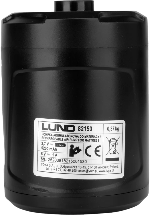 Lund Toya Sa Poland Akumuliatorinė oro pompa čiužiniams ir pripučiamiems daiktams 280 l/min (82150)
