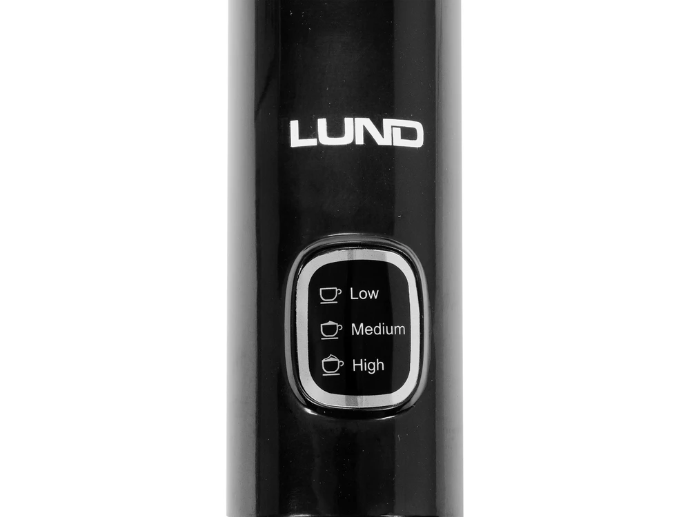 Lund Belaidis pieno putų plakiklis, įkrovimas USB laidu, 3 greičio nustatymai, rankinis pieno putų plakiklis, kavos pieno putų plakiklis