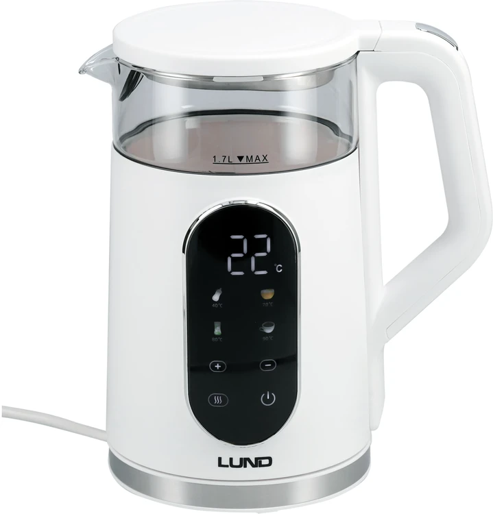 Virdulys Toya Sa Poland ELECTRIC KETTLE 1.7L, TEMPERATURE REGULATION, Baltas (68224)