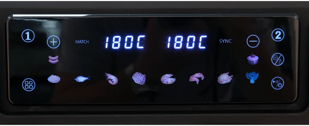 Lund Toya Sa Poland Karšto oro gruzdintuvė dviguba | be aliejaus, juoda | 2400 W, 3.5 L + 7.5 L (67564)