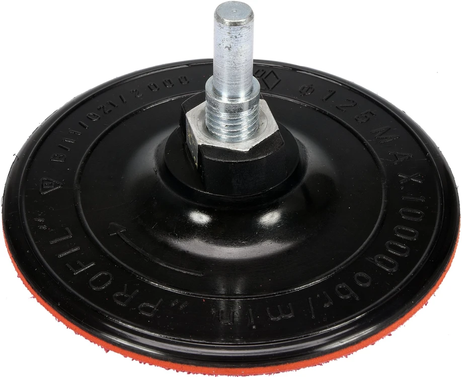 Padas gręžtuvui/kampiniam šlifuokliui guminis, limpantis Vorel | d-125mm (euro)