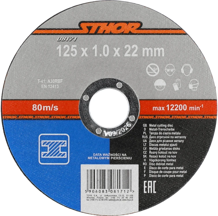 STHOR metalo pjovimo diskas 125 x 1,0 mm 08171