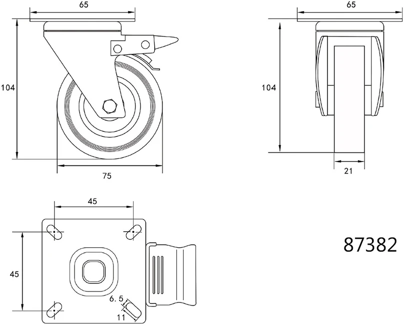 VOREL SUKAMASIS RATUKAS PILKAS GUMINIS SU STABDŽIU 75mm