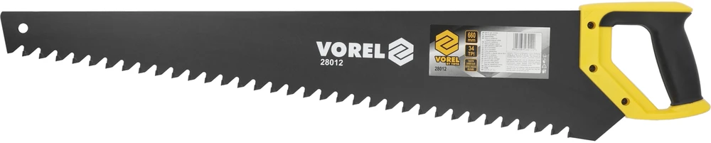 VOREL akytojo BETONO Pjūklas 600mm / 34 WIDI DANTYS, PLASTIKINĖ RANKENA 28012