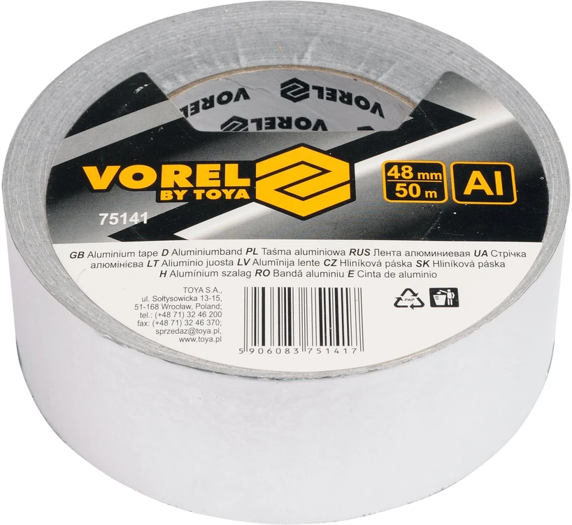 Vorel Toya Sa Poland Lipni juosta aliuminė | 48 mm x 50 m (75141)