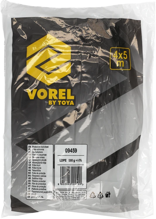 Vorel Toya Sa Poland Apsauginė konstrukcinė statybinė folija | stipri LDPE 30 µm | 4 x 5 m (09459)