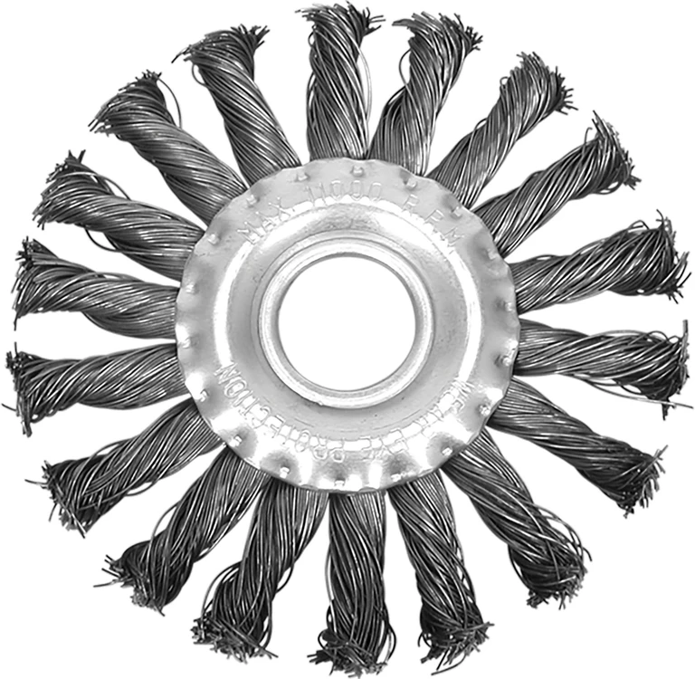 Šveitimo šepetys diskinis, kampiniam šlifuokliui, susuktos vielos (plienas) Vorel | d-150mm