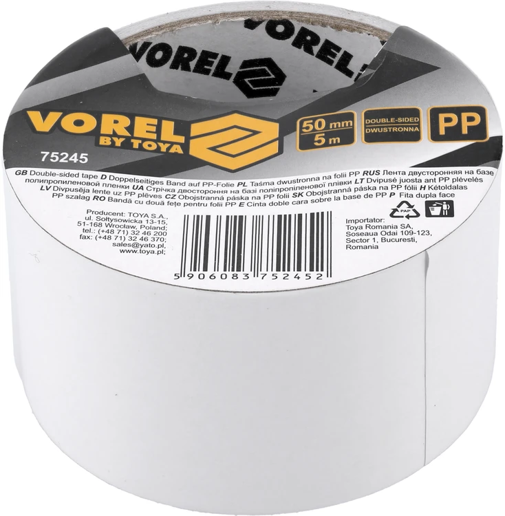 Vorel Toya Sa Poland Dviguba lipni juosta 50 mm x 5 m (75245)