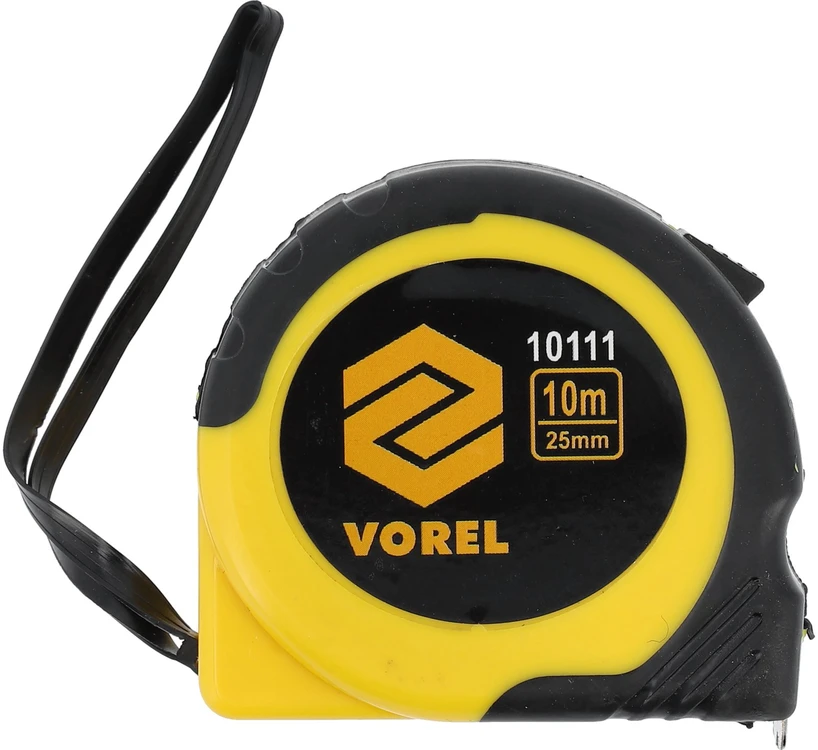 Ruletė geltona Vorel | 10m x 25 mm