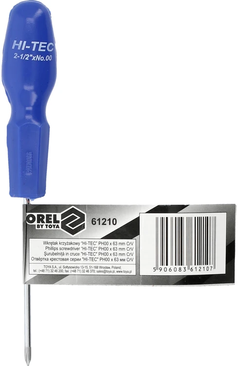 VOREL WKRĘTAK HI-TEC KRZYŻAKOWY PH 00 x 63mm 61210