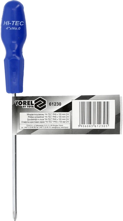 VOREL WKRĘTAK HI-TEC KRZYŻAKOWY PH 0 x 100mm 61230