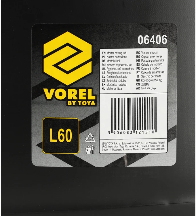 Vorel KASTRA, STATYBINIS KONTEINERIS, APSKRITAS L60