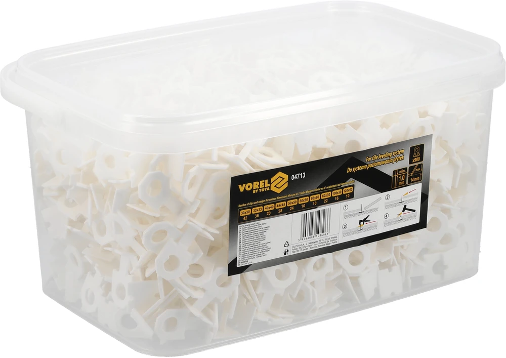Vorel KLIPĖS PLYTELIŲ LYGINIMO SISTEMAI 1MM 900 VNT