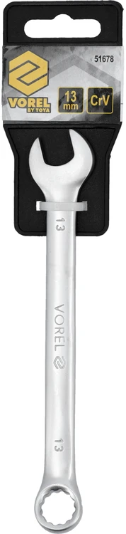 VOREL KLUCZ PŁASKO - OCZKOWY Cr-V 13mm SATYNA 51678