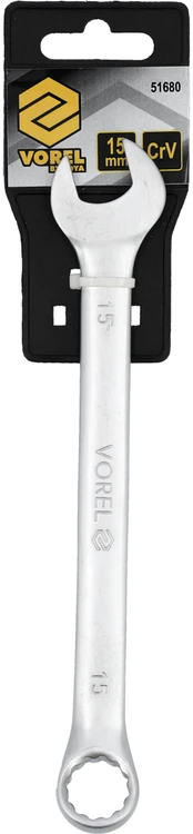 VOREL KLUCZ PŁASKO - OCZKOWY Cr-V 15mm SATYNA 51680