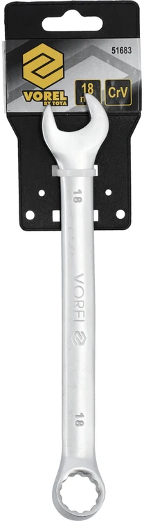 VOREL KLUCZ PŁASKO - OCZKOWY Cr-V 18mm SATYNA 51683