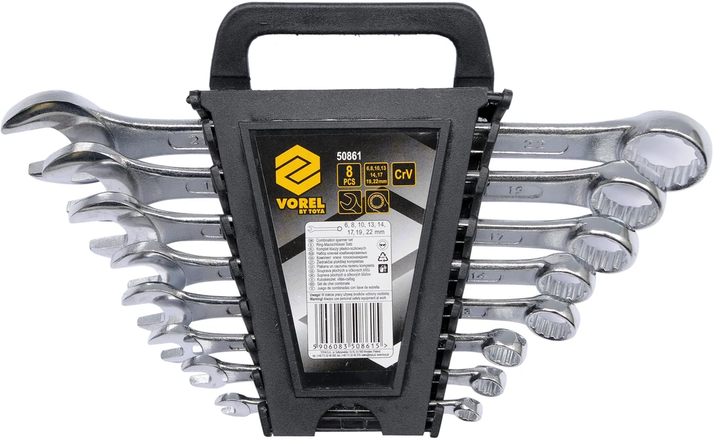 Vorel kombinuotų veržliarakčių rinkinys 6-22 mm  8 vnt. (50861)