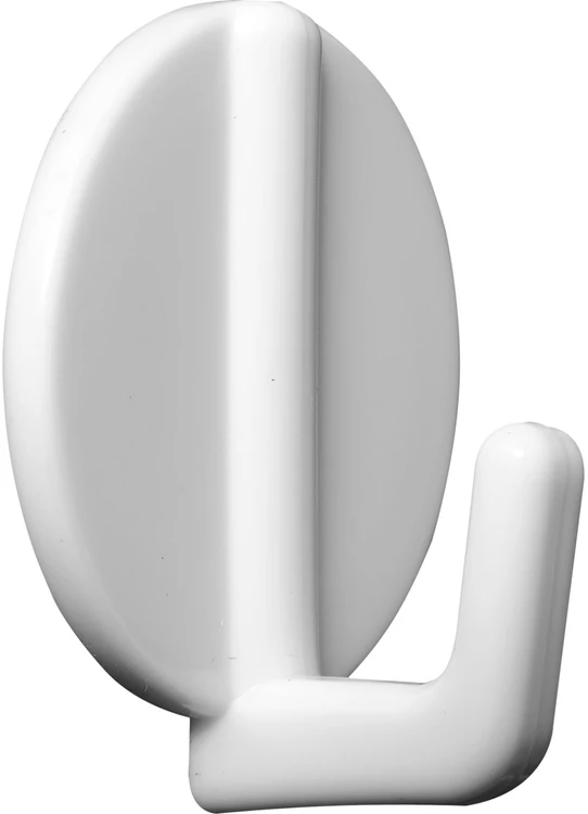 Kabliukai klijuojami plastmasiniai apvalūs balti Vorel | 3vnt. (max 1kg)
