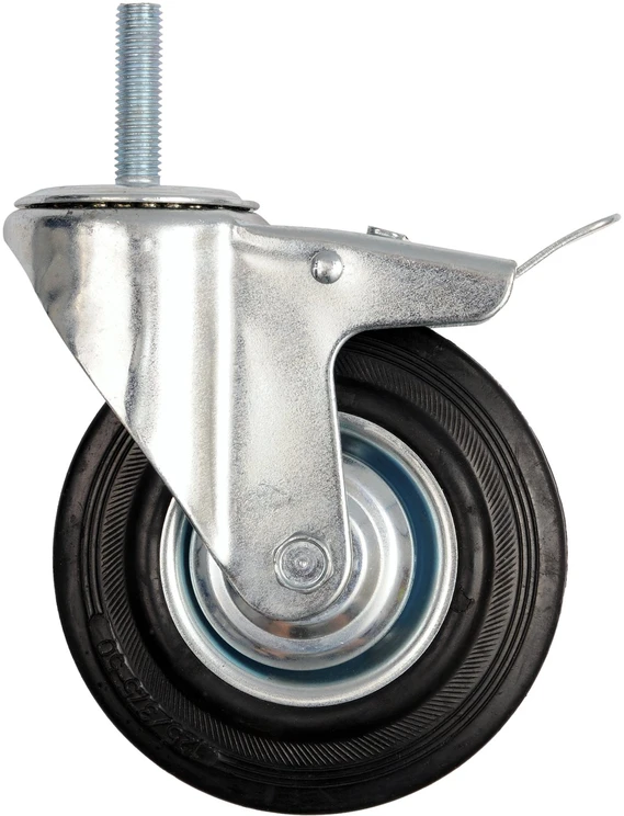 VOREL SUKAMASIS RATUKAS Juodas GUMINIS SU STABDŽIU 125mm