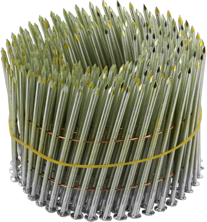 Vorel Žieduotos būgninės vinys stogams, cinkuotos, ritininės vinys 90x2.8mm, 3000vnt, ritininės vinys, stoginės vinys, statybinės vinys